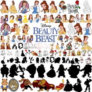 350 Files Mega Bundle Beauty and Beast SVG, Belle PNG Clipart Bundle, Beauty and the Beast SVG, Instant Digital Download, Princess shirt