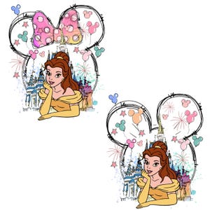 Beauty and the Beast Clipart, Belle PNG, Beast PNG, Castle, Princess clip art, Hand drawn, Cute, Kids, Decoration, Princess Belle Png