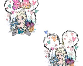 Frozen Birthday PNG Clipart: Anna, Elsa, Olaf (Digital Download, 2 Files