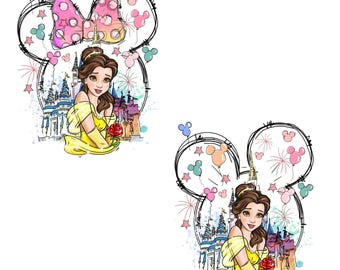 Beauty and the Beast Clipart: Belle & Beast PNG Files