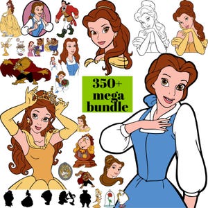 350+ Mega Bundle Beauty and Beast SVG, Belle PNG Clipart Bundle, Beauty and the Beast SVG, Instant Digital Download, Princess shirt