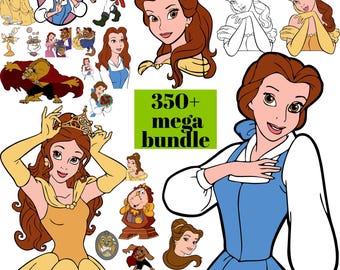 Beauty and the Beast SVG Bundle: Belle Clipart, Princess Shirt Designs (Digital Download)