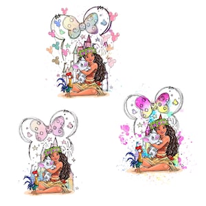 Moana PNG Bundle: Princess Clipart for DIY Crafts (Digital Download, 3 Files)