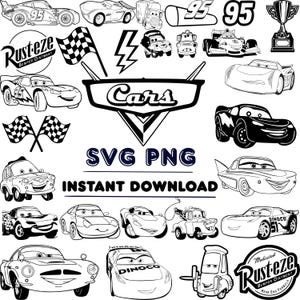 Cars Svg, Lightning McQueen Svg, Cars Svg Files For Cricut, Lightning McQueen Cut Files, Cars Png, Layered SVG Bundle, Cars For Cricut