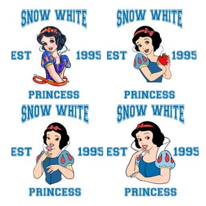 Snow White PNG Clipart: Fairytale Princess & Seven Dwarfs (Digital Download, 4 Files)