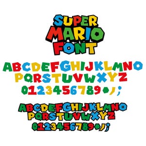 Colorful Super Mario Font Bundle Super Font Mario Bros Bundle SVG Mario Font Cricut DigitalTTF Super Font Svg Mario Font Svg Bundle,Alphabet