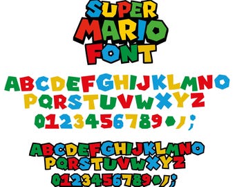Super Mario Schriftenpaket: SVG, TTF, Cricut Schriften (Digitaler Download