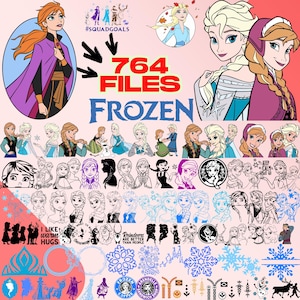 Frozen SVG PNG Bundle: Anna, Elsa, Olaf Clipart (Digital Download)