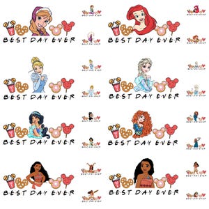 Bundle Princess Digital Download with Outlines Png, Best Friends Princess Png, Princess Squad Png, Besties Png, Friendship Png, Princess png