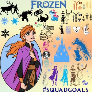 Frozen 750+ Svg Png Bundle, Frozen Clipart, Princess Png, Anna Frozen Png Bundle, Frozen Birthday Png, Anna Elsa, Frozen Svg Shirt Download