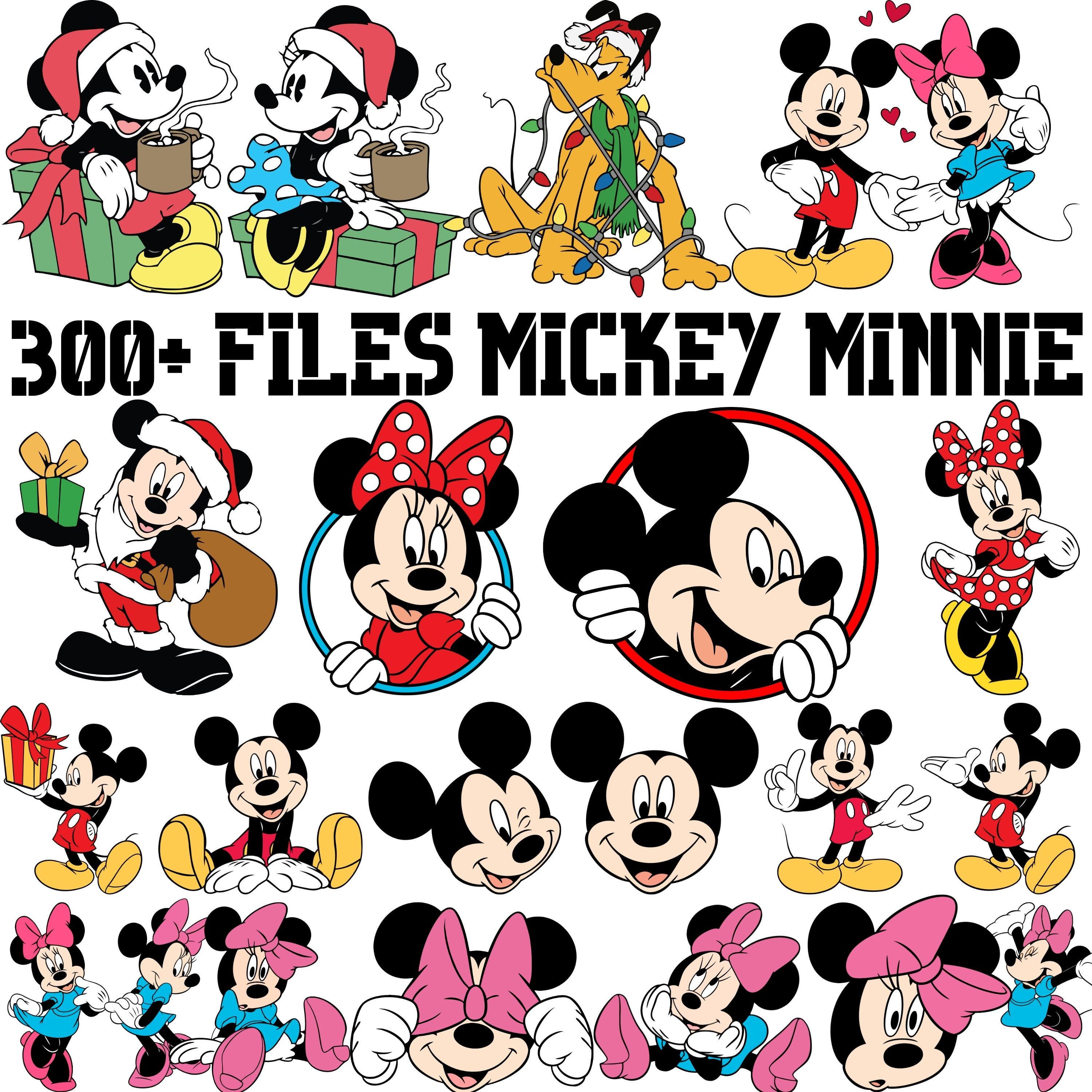ミッキーマウスとミニーマウスのクリスマス SVG、PNG バンドル 300