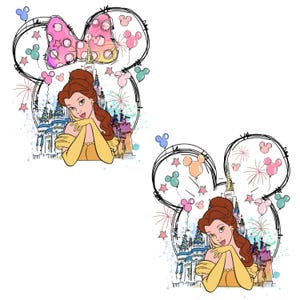 Beauty and the Beast Clipart, Belle PNG, Beast PNG, Castle, Princess clip art, Hand drawn, Cute, Kids, Decoration, Princess Belle Png