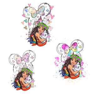 Moana PNG Bundle: Princess Clipart for DIY Crafts (Digital Download, 3 Files)