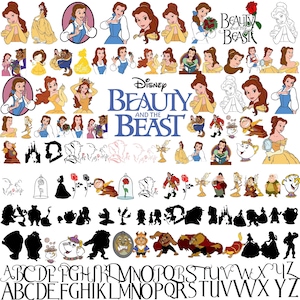400 Files Mega Bundle Beauty and Beast Svg ,Font, Belle Clipart Bundle, Beauty and the Beast SVG, Instant Digital Download, Princess t-shirt