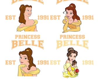 Beauty and the Beast Clipart: Belle, Beast, Castle PNG (Digital Download, 4 Files)