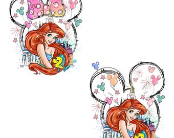 Little Mermaid PNG Clipart Bundle: Ariel Birthday Cake Topper (Digital Download)