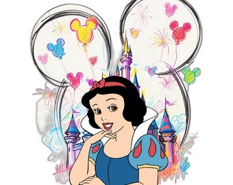 Branca de Neve PNG Clipart: Princesa de Conto de Fadas e os Sete Anões (Download Digital)
