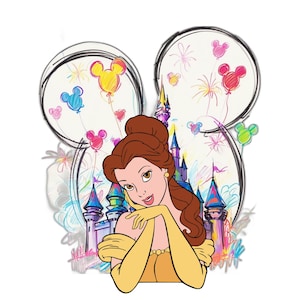 Beauty and the Beast Clipart, Belle PNG, Beast PNG, Castle, Princess clip art, Hand drawn, Cute, Kids, Decoration, Princess Belle Png
