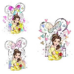 Beauty and the Beast Clipart, Belle PNG, Beast PNG, Castle, Princess clip art, Hand drawn, Cute, Kids, Decoration, Princess Belle Png