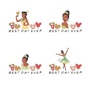 Tiana Png Bundle, High quality Princess PNG, Clipart, Digital file, Princess and the Frog Png, Family trip Png Clipart Instant Download