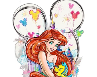 Little Mermaid PNG Clipart Bundle: Ariel Birthday Designs (Digital Download)