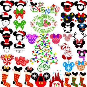 Mickey Christmas 250 Files Mega Bundle, Christmas Svg Cut Files for Cricut, Silhouette, Mickey Svg, Mickey Christmas Svg, Instant Download