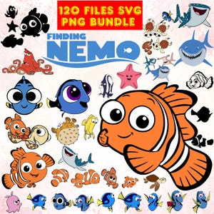 Nemo SVG, Nemo Png, Nemo Shirt Design ,Nemo PNG Clipart Pack, Nemo Digital Papers, Nemo Fish Clipart for Birthday, Nemo Cake Topper