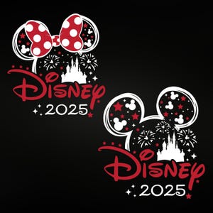 Mickey and Minnie Inspired SVG Pack, Mickey Minnie Ears, Mouse Ears drawing and Mouse Bow, Mouse Silhouette, Shirt Design SVG, Disney Text