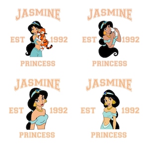 Jasmine Png, Princess Clipart for Aladdin Birthdays and Crafts, Princess Jasmine Png Files for Cricut, Princess Clipart Instant Download
