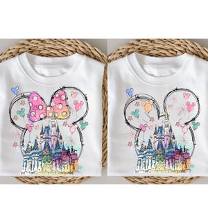 Watercolor Mouse Castle PNG Bundle: Retro Magic Kingdom Sublimation Design (Digital Download)