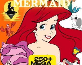 Little Mermaid Svg Png, Ariel Png Svg Clipart Bundle, Little Mermaid Png, Princess PNG, Little Mermaid Birthday, Little Mermaid Sublimation