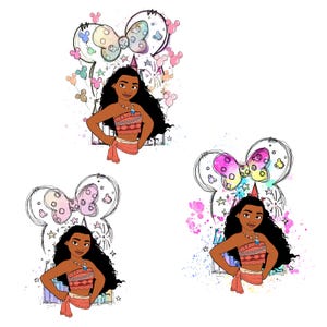 Moana PNG Bundle: Princess Clipart for DIY Crafts (Digital Download, 3 Files)