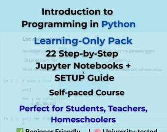 Cours de programmation Python - Cahiers Jupyter étape par étape pour débutants (pas de quiz ni de solutions)