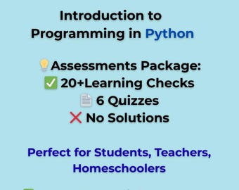 Quizy z Pythona + testy sprawdzające wiedzę – testy dla początkujących w programowaniu | Bez rozwiązań | Gotowość do nauki w domu i w klasie