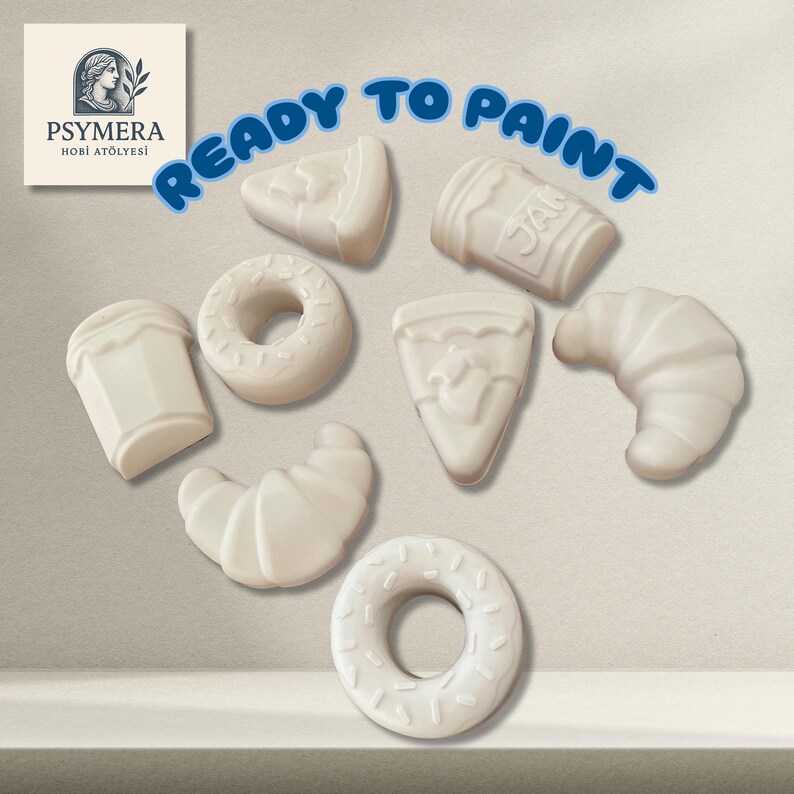 Mini Food Figurines DIY Set – Paintable Handmade Stone Powder Donut ...
