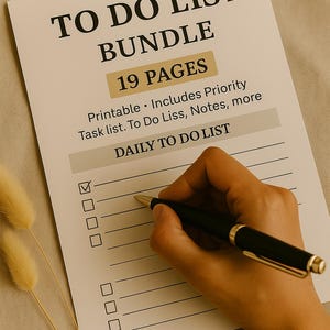 ADHD To Do List Bundle • 19 Page ADHD Printable Planner • Task List, Grocery List and More for Adults •Boost Focus & Productivity – Download