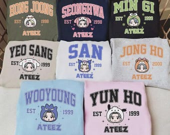 Retro ATEEZ ANITEEZ Shirt, Kpop Group Member Graphic Tee, Fantasy Inspired Fan Shirt, ongjoong, Seonghwa, Yunho, Yeosang, San, Mingi, Jongho