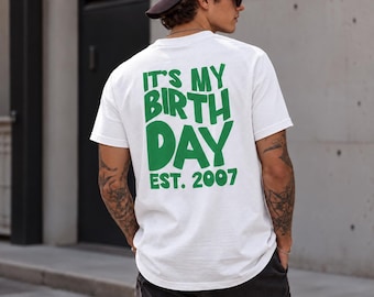 Personalisiertes Geburtstags T-Shirt Unisex, It’s My Birthday mit Geburtsjahr, Geschenk für Frauen und Männer, Geburtstagsoutfit