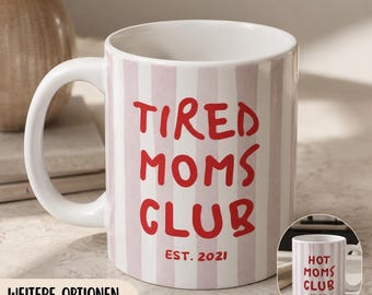 Personalisierte Mama Tasse mit Wunschjahr, Geschenk für Mama Kaffeetasse Muttertag Keramiktasse - Cool Moms Club