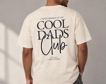 Personalisiertes Papa Shirt mit Namen und Jahreszahl, Cool Dads Club, Regular Fit oder Oversized, Vatertag Geschenk