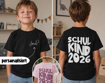 Schulkind 2026 T-Shirt, Einschulung, Geschenk Erstklässler, Personalisierbar, Erster Schultag, Kids Shirt