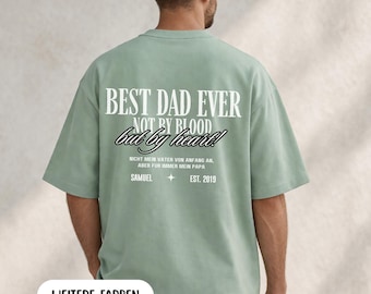 Personalisiertes Papa Shirt Bonus Papa Geschenk, Best Dad Ever T-Shirt, Stiefvater Geschenk, Vatertag, Adoption, Shirt mit Name & Jahr