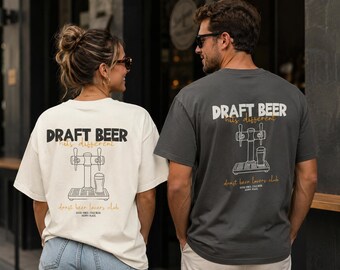 Unisex Beer Shirt Draft Beer T Shirt Comfort Colors 1717 Craft Beer Tee Beer Lover Gift Brewery Shirt Oversized Back Print