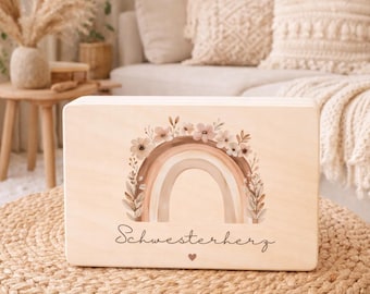 Schwesterherz Holzbox - Geburtstags- oder Weihnachtsgeschenk, Erinnerungsbox