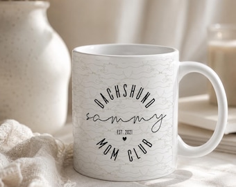 Dackel Tasse personalisiert mit Name Dachshund Tasse Dackelliebhaber Geschenk Hundemama Tasse Dog Mom Mug