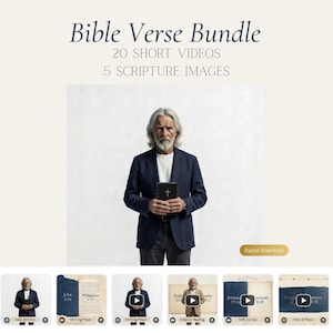 Christian Bible Verse Bundle | 20 Short Videos + 5 Scripture Images