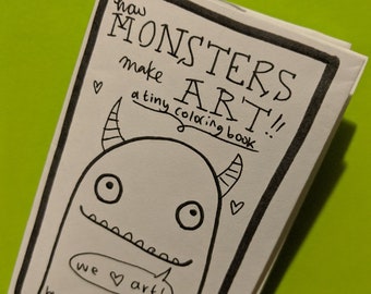 How Monsters Make Art! -- a cute minicomic monster coloring book