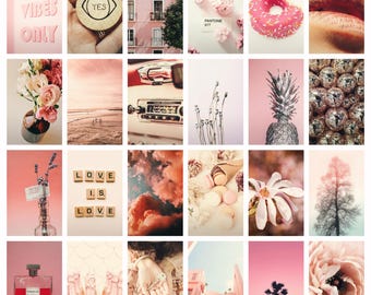 Glamour Pink Preppy Wall Collage Kit: Feminine Room Decor (Digital Download)