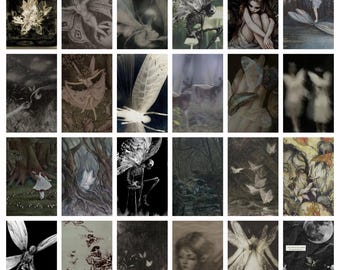 Vintage Fairy Wall Collage Kit, Grunge Fairycore Decor (100 PCS) (Digital Download)