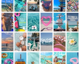 Kit de collage de playa: impresiones fotográficas de verano costero (descarga digital)